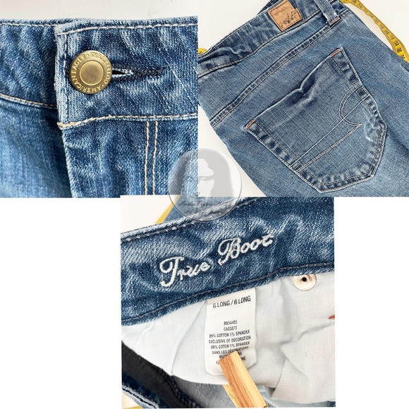 American Eagle Outfitters Jeans True Boot Distressed Size 6 Long - Picture 9 of 10